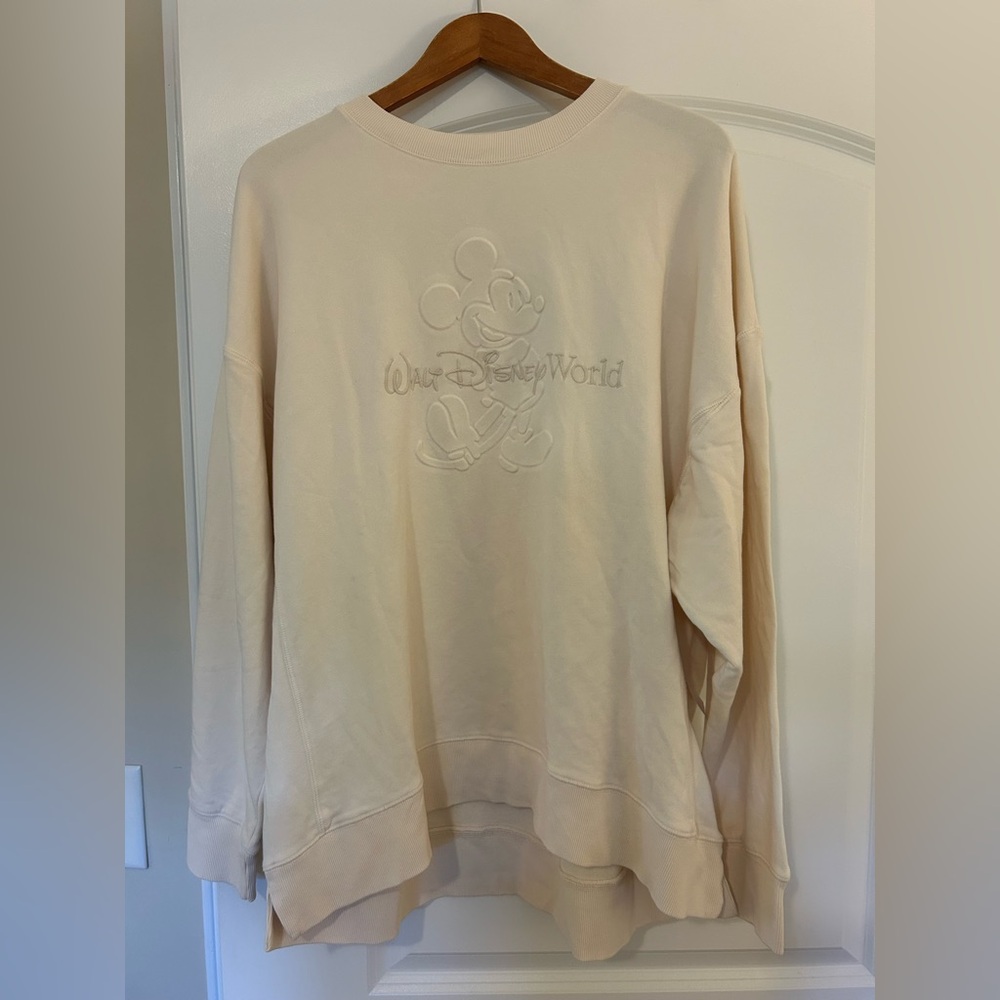 Disney Women's Cream Crew Neck Sweater